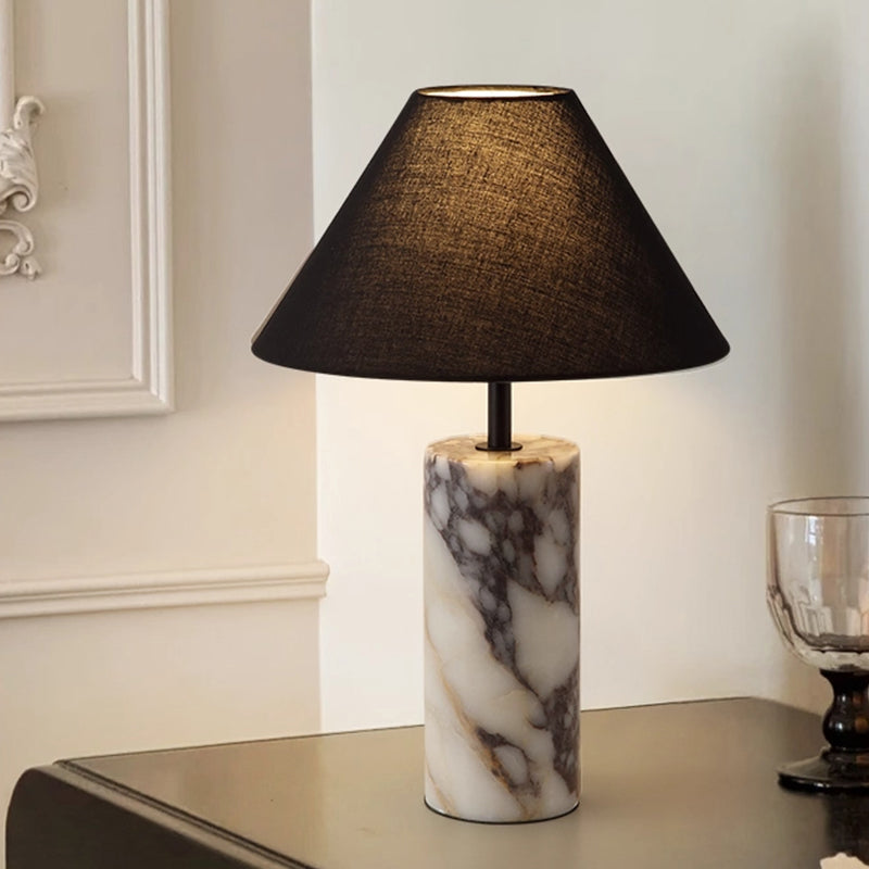 Marble Table Lamp Balck Lampshade