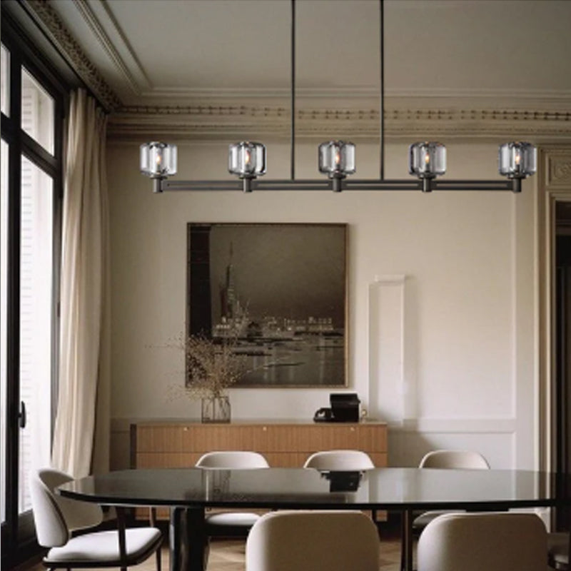 6/12 Light Candle Style Traditional Chandelier with Crystal Accents fordining room table