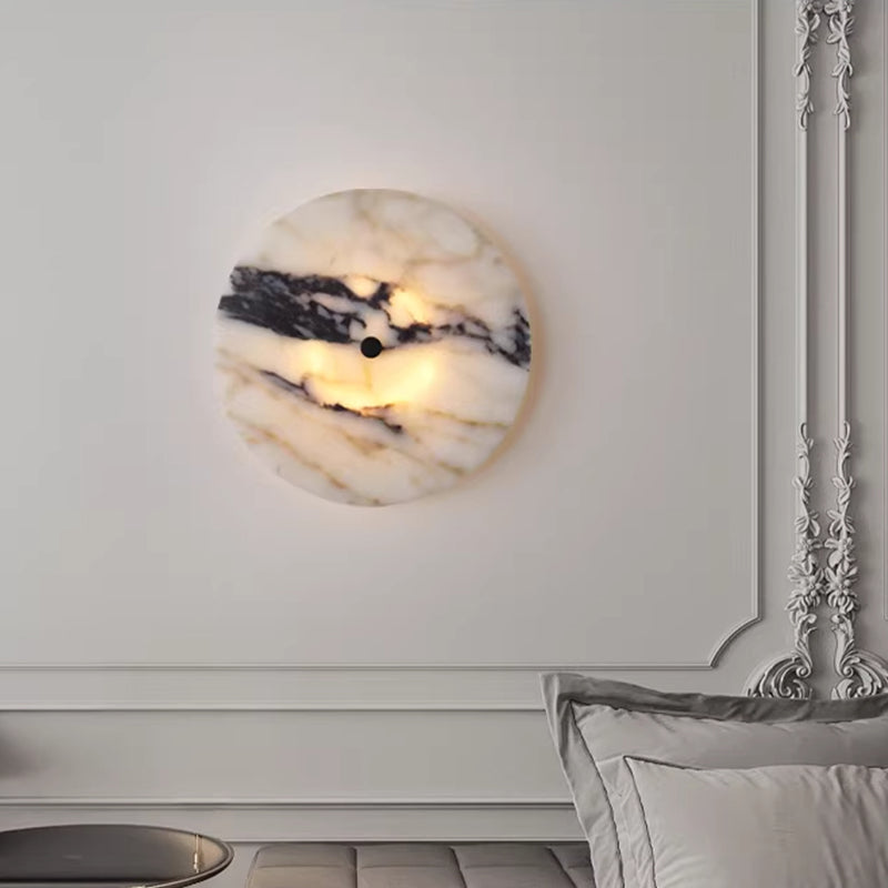 Round Natural Marble Wall Lamp