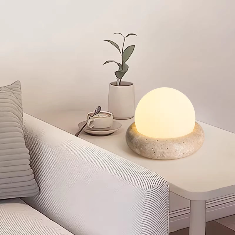 Yellow Travertine Sleep Charging Table Lamp