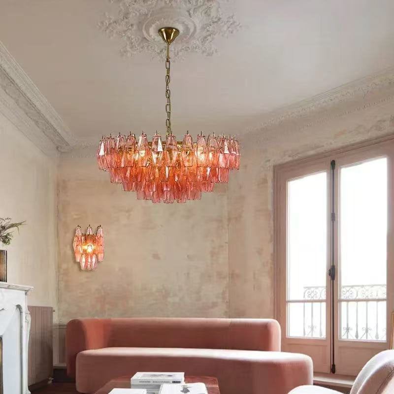 Transparent Glass Round Chandelier 24"31"40"