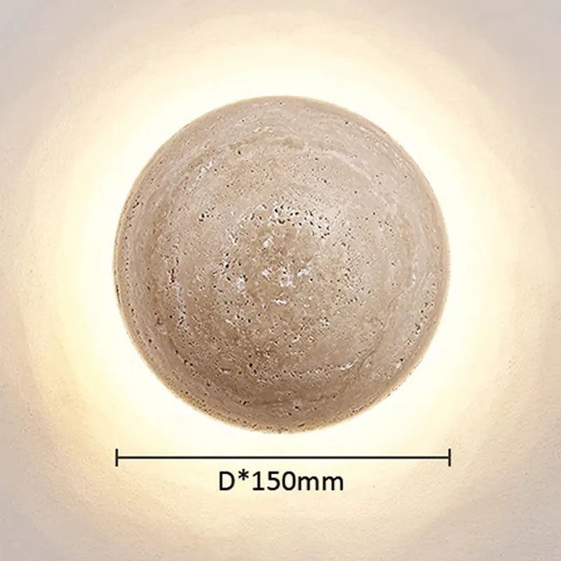 Yellow travertine LED Decorative wall lamp Bedroom Living Room Lamp D5.91"