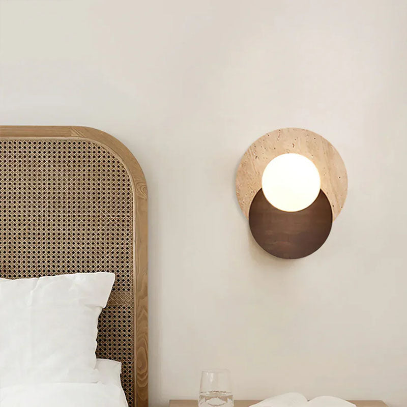 Lunar Eclipse Travertine Wall Lamp