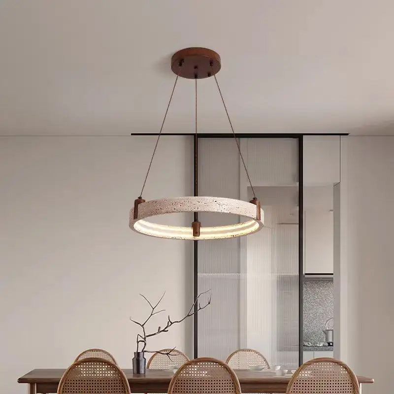 Huangdongshi Circular Pendant Light for Dining Room and Living Room (D21.6")