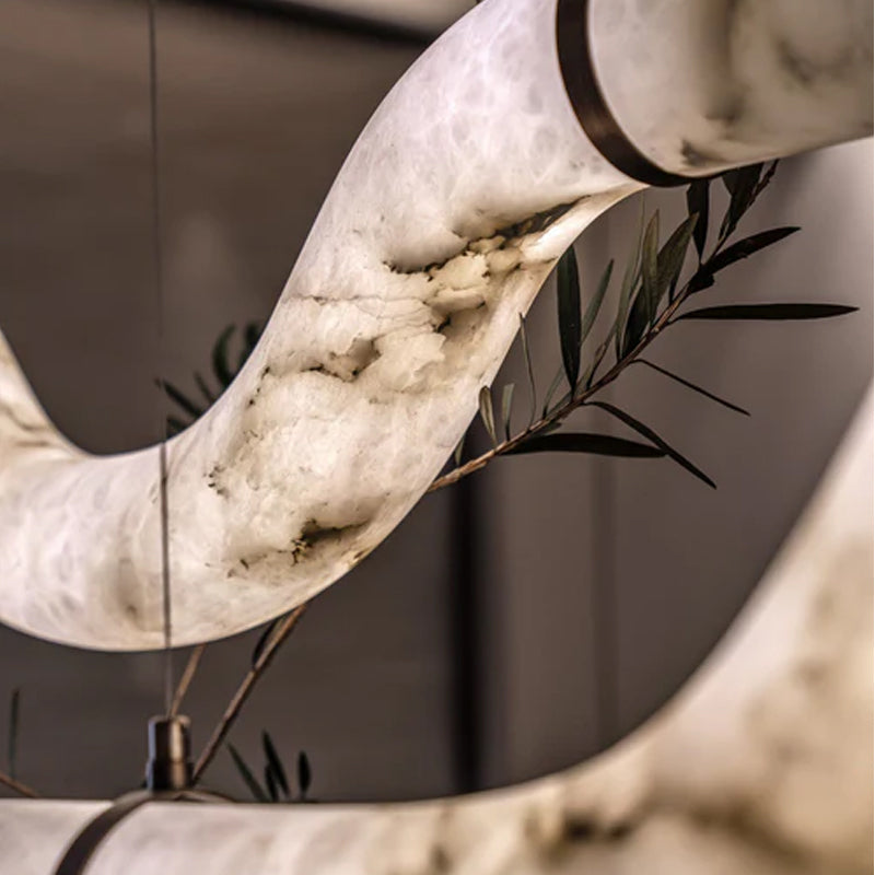 Minimalist Long Cord Ceiling Pendant Alabaster Lighting | 120/150cm Length