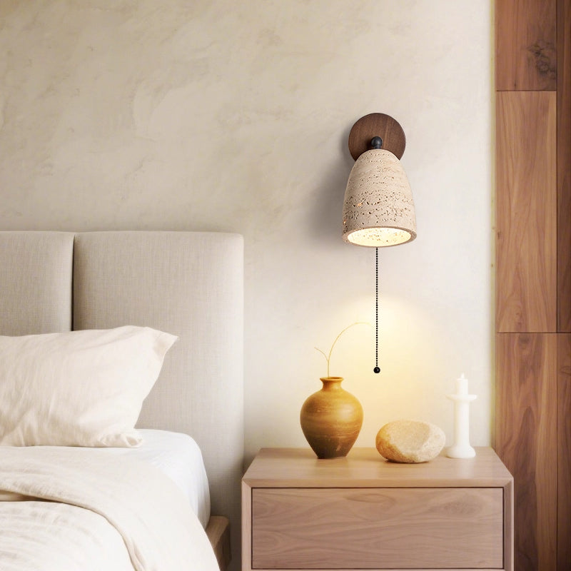 Oval Travertin Wall Lamp