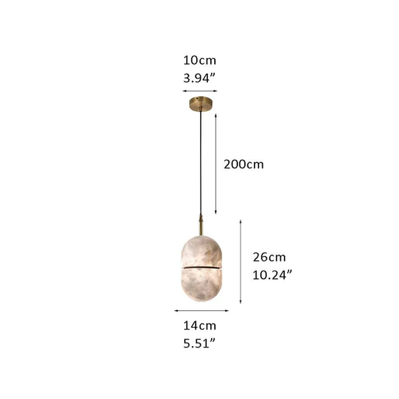 Minimalism G9 Alabaster Pendant Light white marble shade hanging for home decoration Brass D5.51"