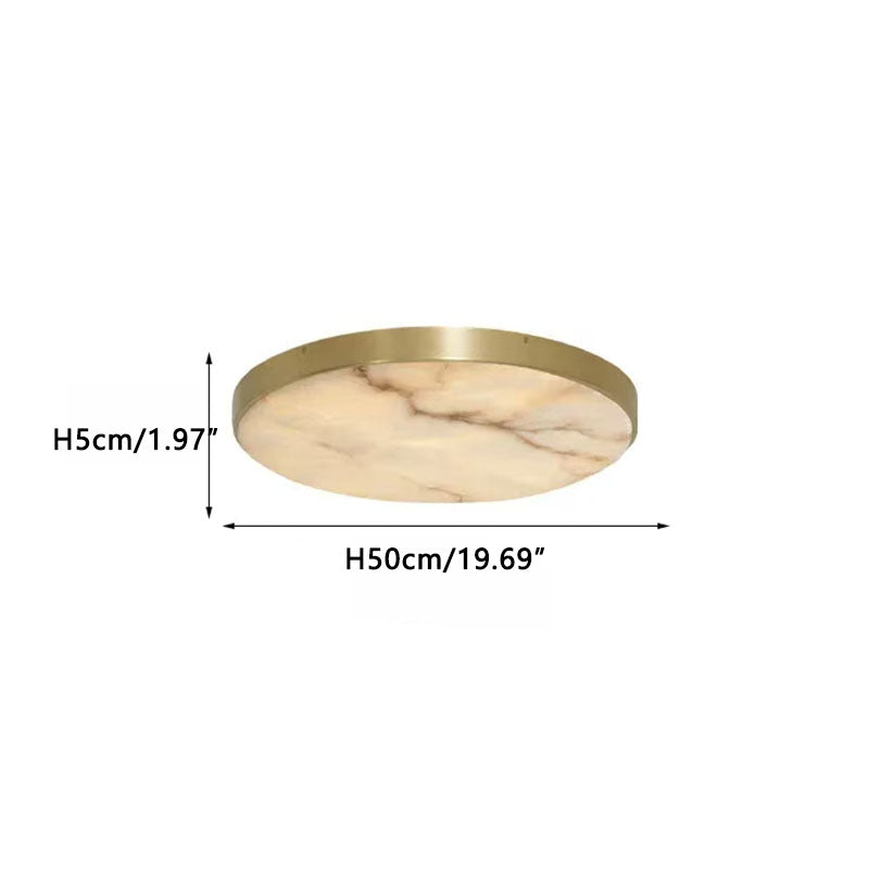 Modern Brass/Black Disc Alabaster Anvers Flush Mount Ceiling Light for Bedroom Gold Dia 50cm x H 5cm ∅ 19.69″ x H 1.97″