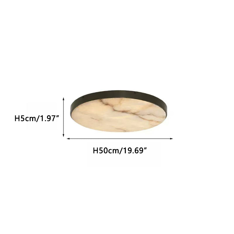 Modern Brass/Black Disc Alabaster Anvers Flush Mount Ceiling Light for Bedroom Black Dia 50cm x H 5cm ∅ 19.69″ x H 1.97″