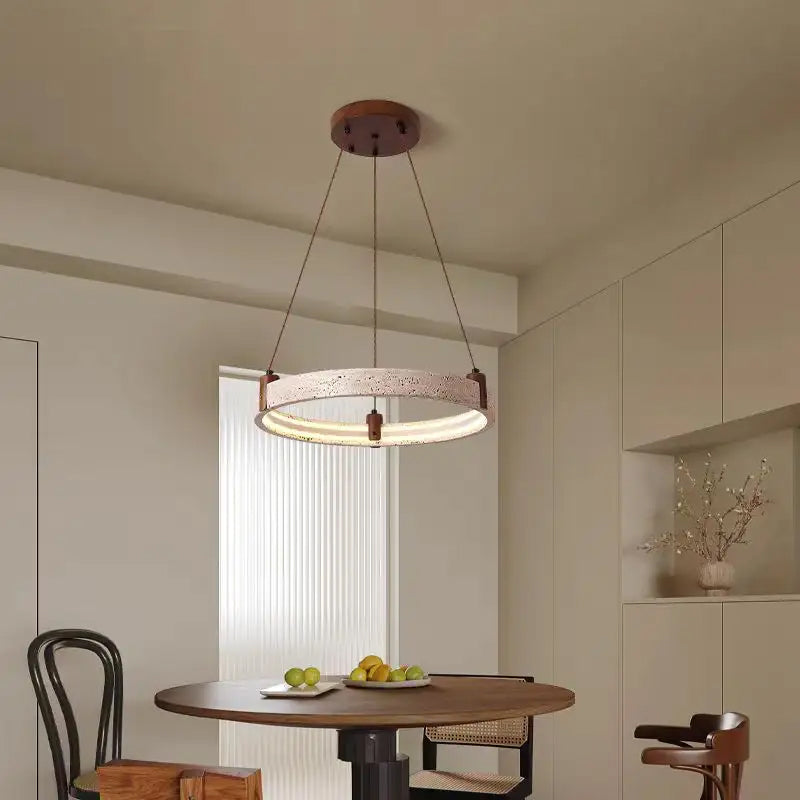 Huangdongshi Circular Pendant Light for Dining Room and Living Room (D21.6")