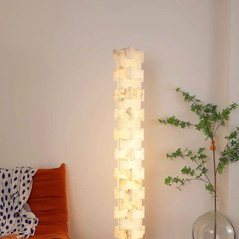 Irregularly Shaped AAlabaster Floor Lamp