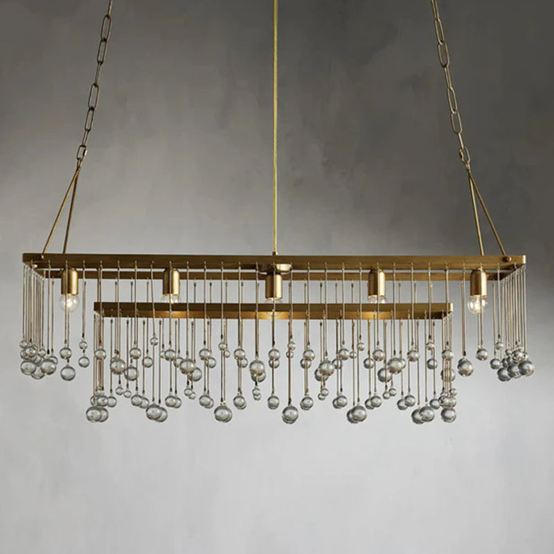Aubrey Crystal Ball Rectangular Chandelier 47'' 60''
