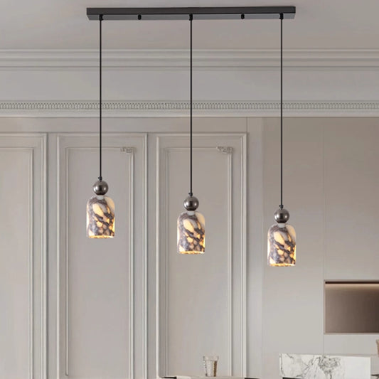 Simple marble translucent chandelier