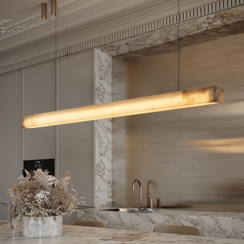 Long Strip Alabaster Chandelier