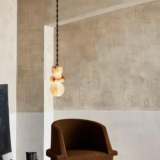 6" Wide Multi Light LED Pendant Light Fixtures white alabaster indoor lighting Black