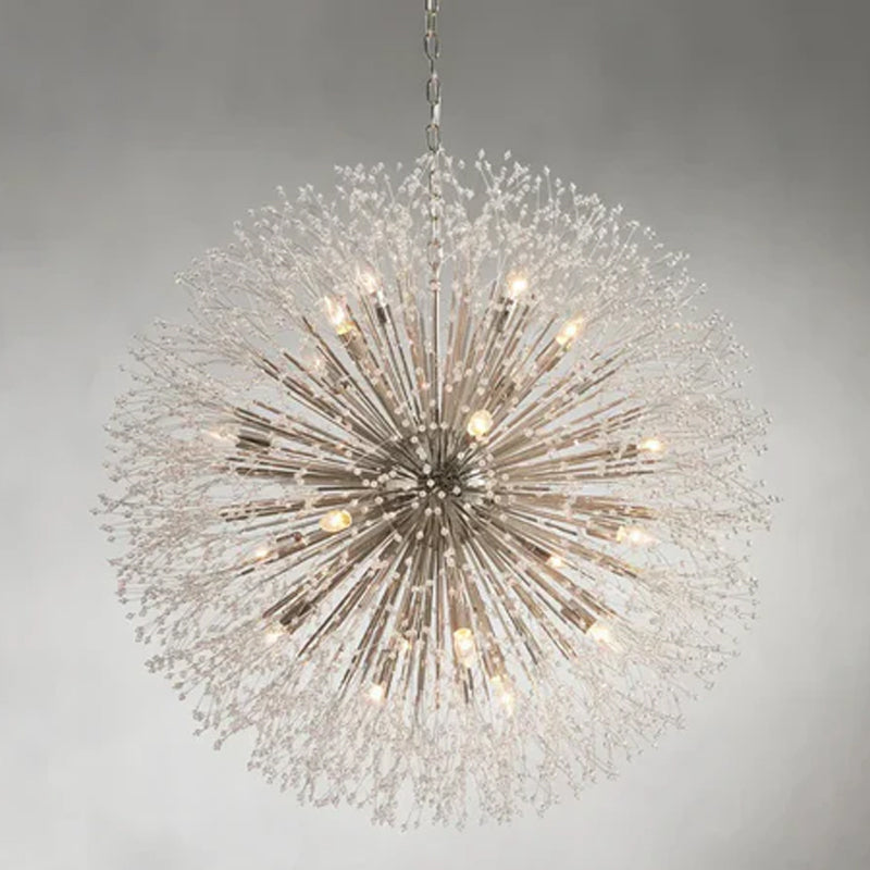 Dandelion Round Chandelier 22"30"43" SILVER 43"