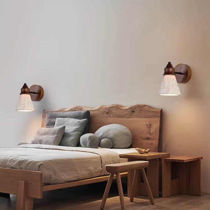 Conical Travertine Wall Lamp