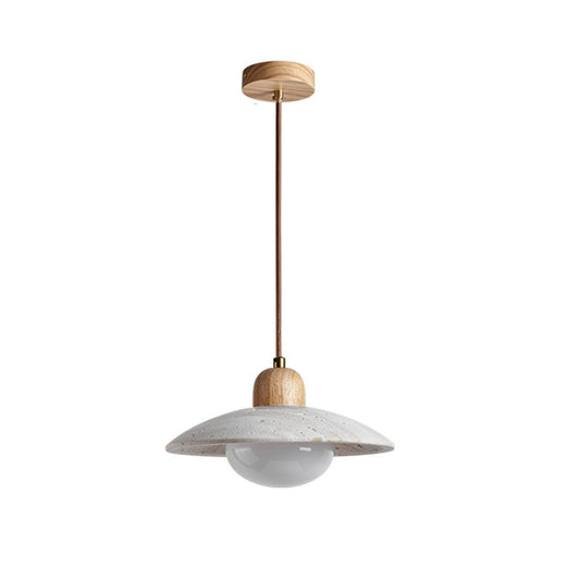 Solid Wood Travertine Linear Chandelier