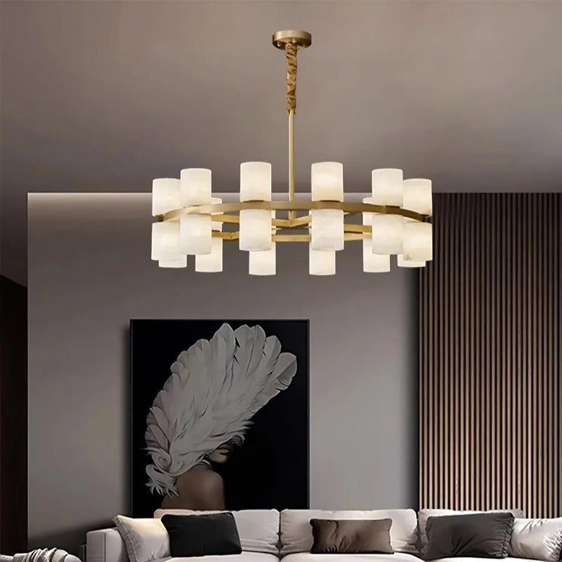 Luxury Alabaster Chandelier D39.4“