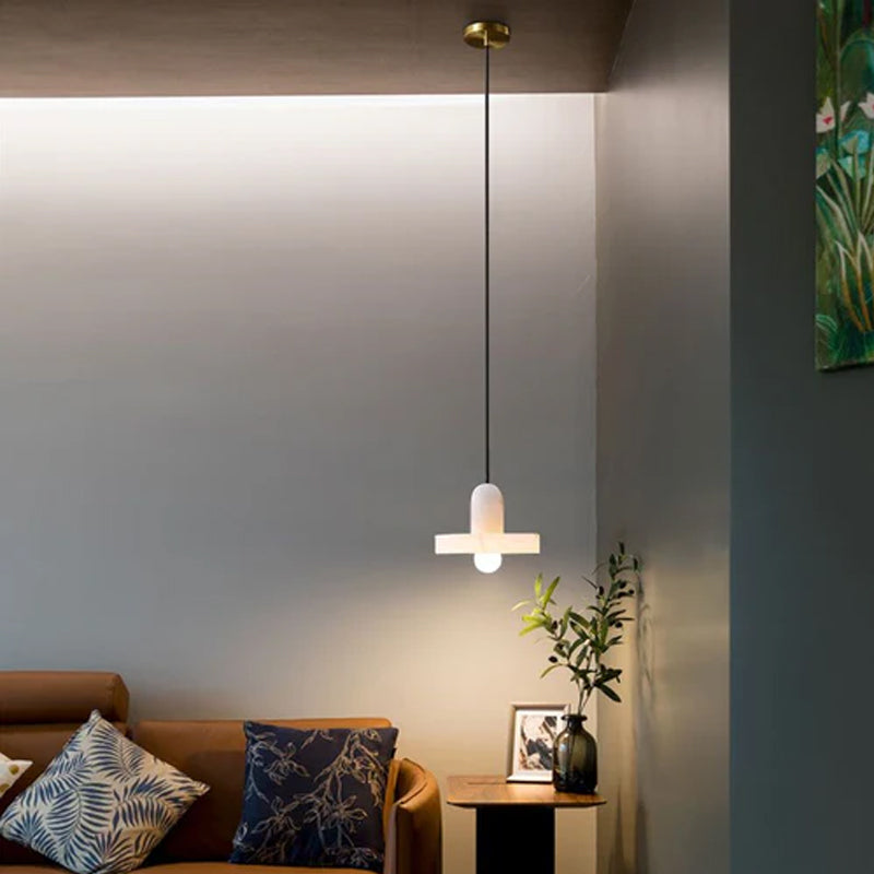 White Alabaster Kitchen Island Pendant Lamp Dia 8Dia 5.9” Height 1-bulb