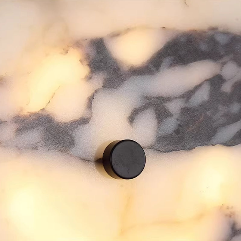 Round Natural Marble Wall Lamp