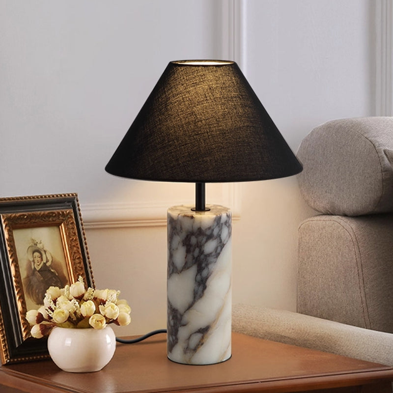 Marble Table Lamp Balck Lampshade