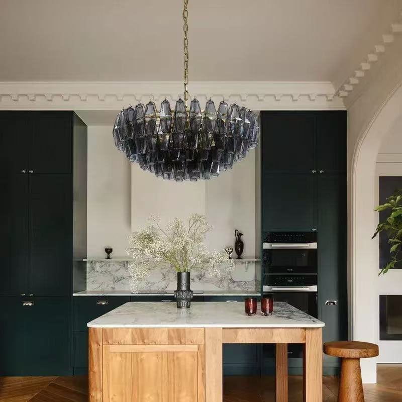 Transparent Glass Round Chandelier 24"31"40"