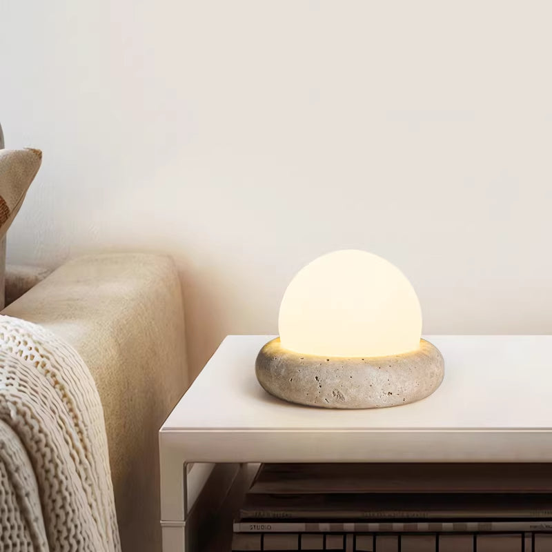 Yellow Travertine Sleep Charging Table Lamp