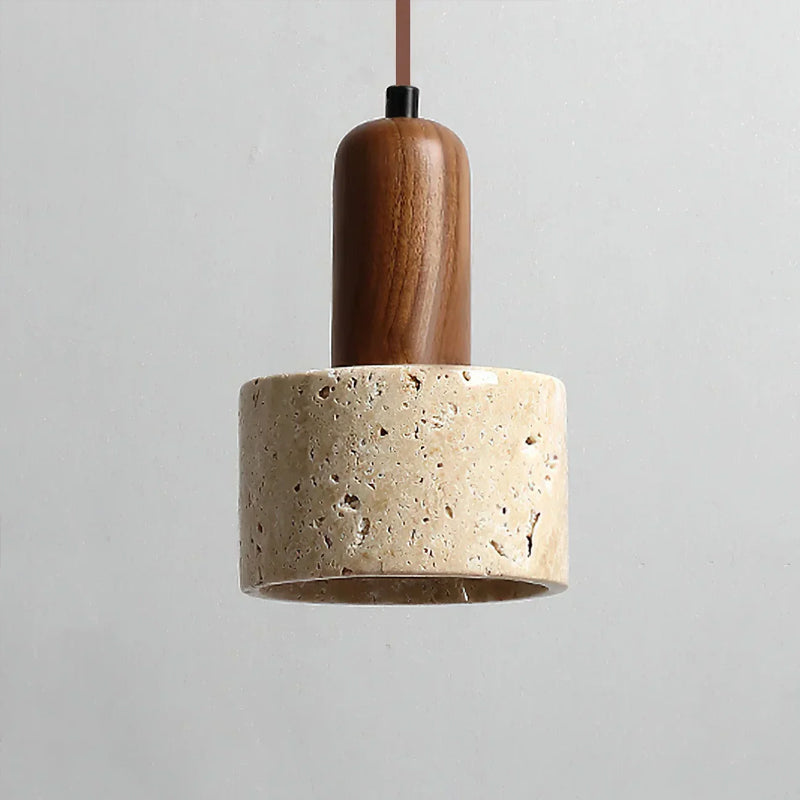 Travertine Cylinder Pendant Light