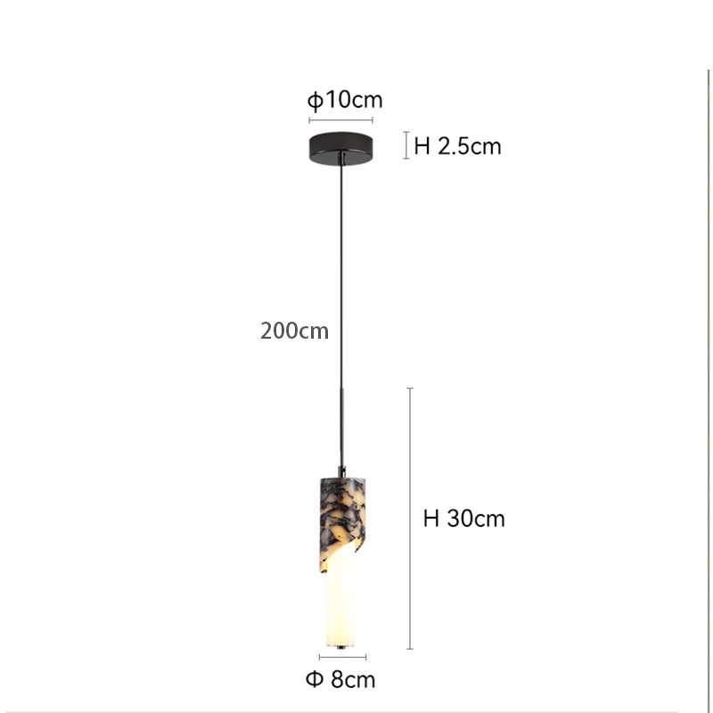 Adjustable linear marble chandelier