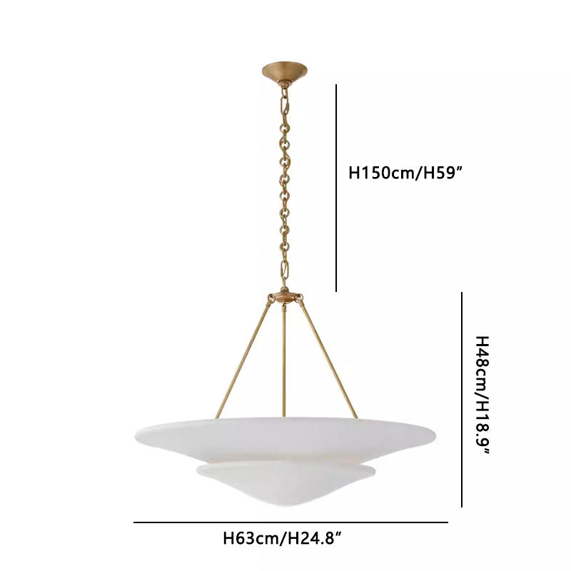 Simple Chandelier Brass Dia 63.5cm x H 42.5cm Dia 25 x H 16.7inch
