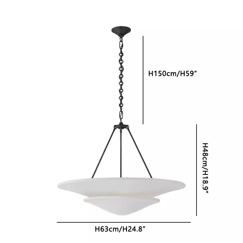 Simple Chandelier Black Dia 63.5cm x H 42.5cm Dia 25 x H 16.7inch