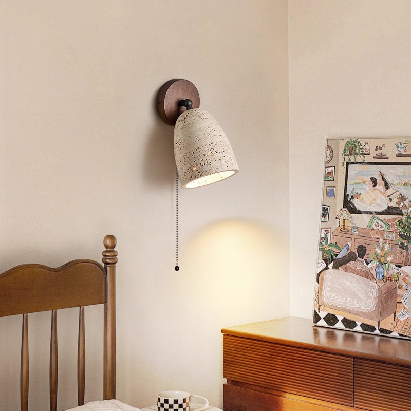 Oval Travertin Wall Lamp