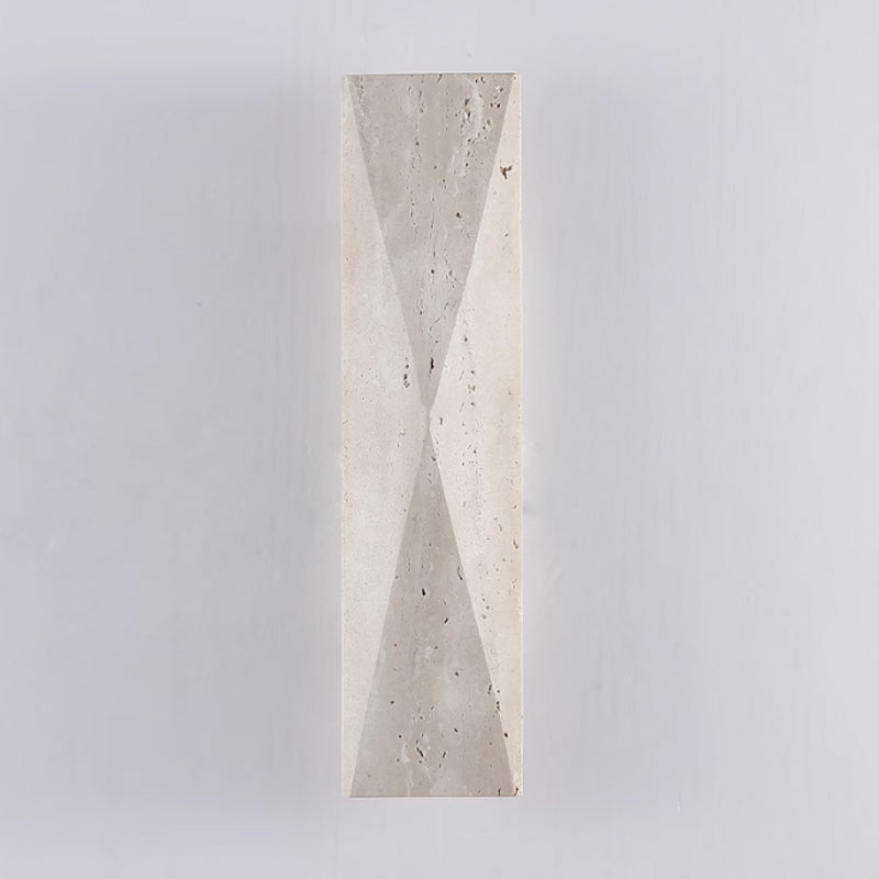 Natural yellow travertine wall lamp, living room decorative light fixture, H12.6"