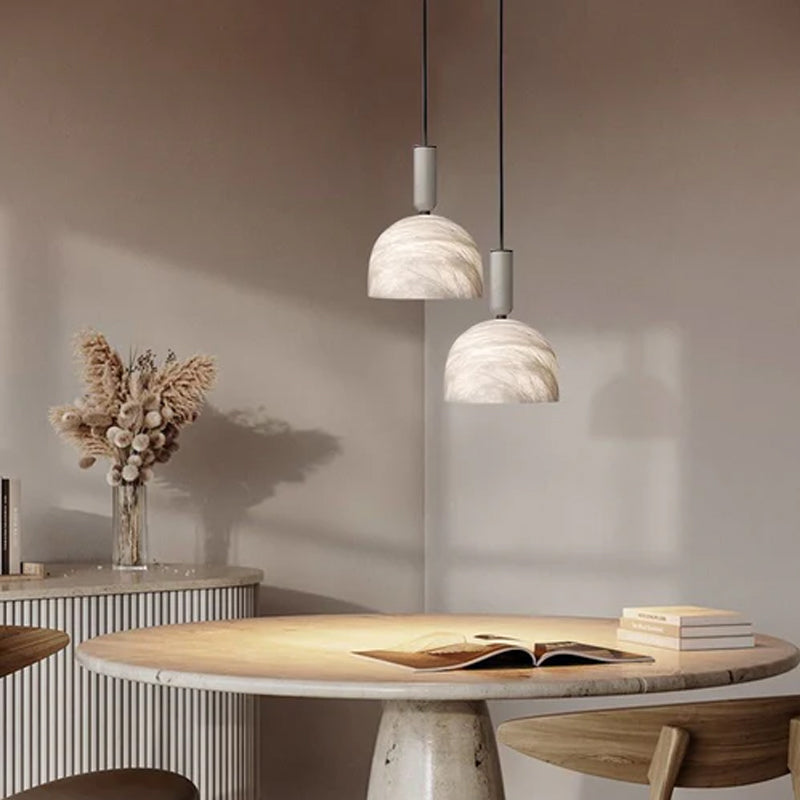 Postmodern LED White Spanish Marble Shadow for kitchen pendant light fixtures