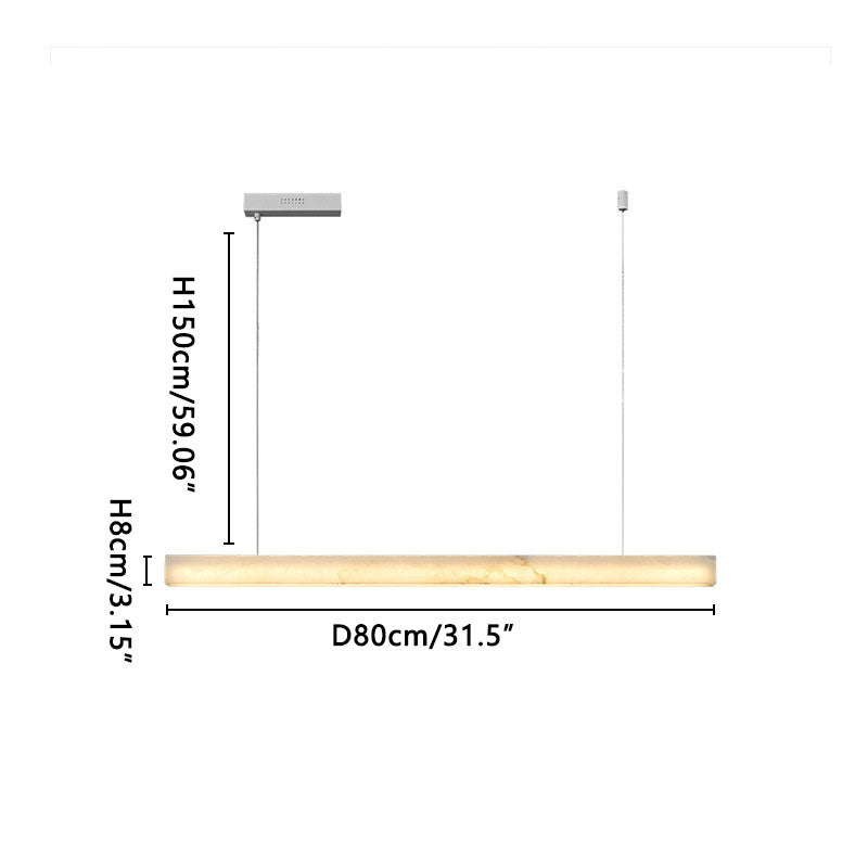 Long Strip Alabaster Chandelier Nickel Dia 80 cm x H 8 cm ∅ 31.5″ &nbsp;x H 3.15″