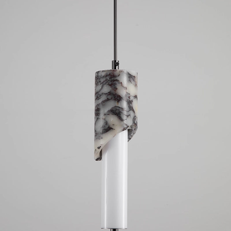 Adjustable linear marble chandelier