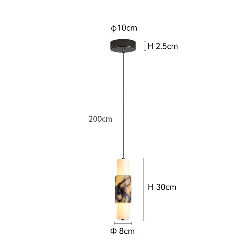 Simple marble pendant light Black D3.15" D8cm