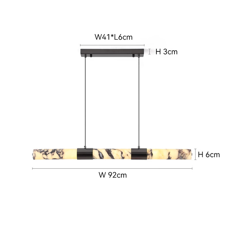 Natural marble dining room chandelier, L36.22"