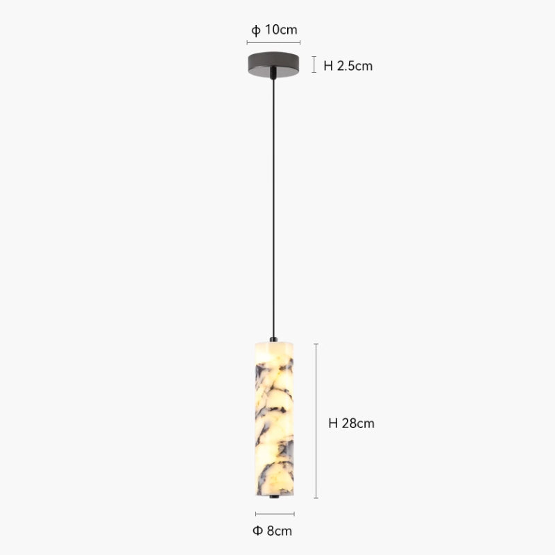 Long Translucent Marble Pendant Lamp