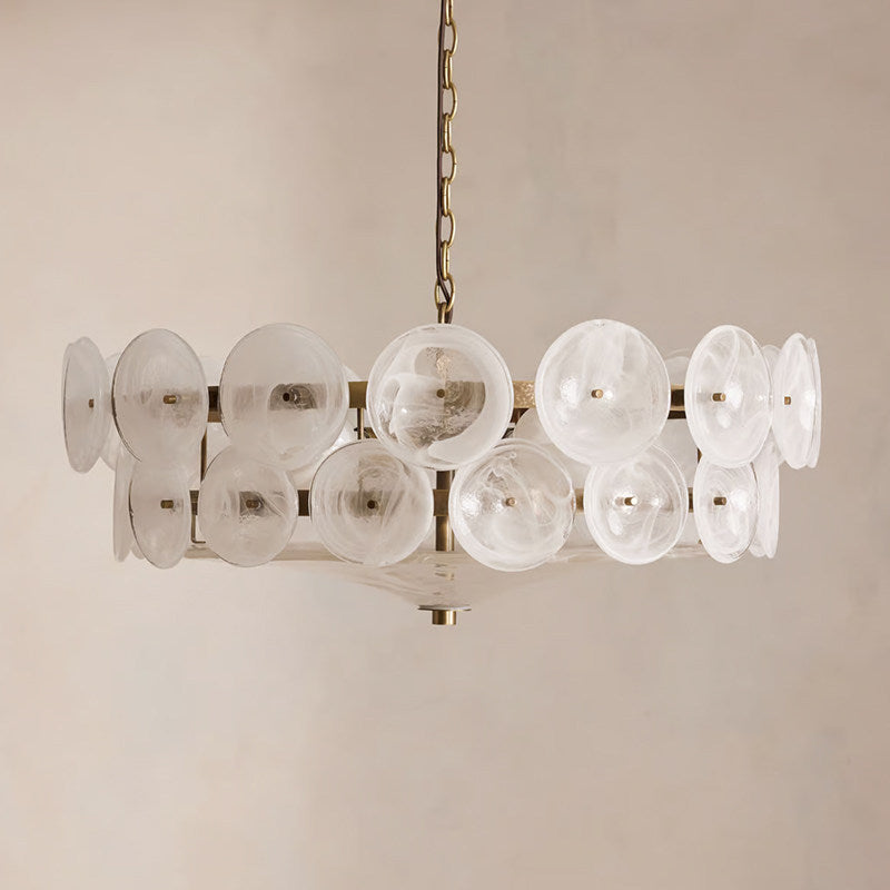 Modern Glass Chandelier White