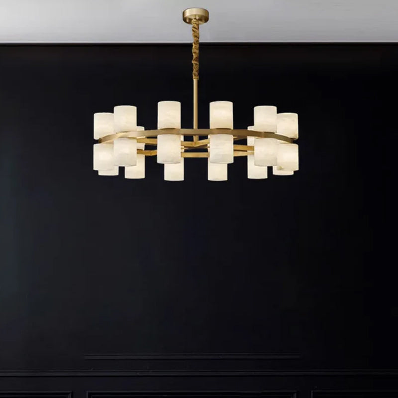 Luxury Alabaster Chandelier D39.4“