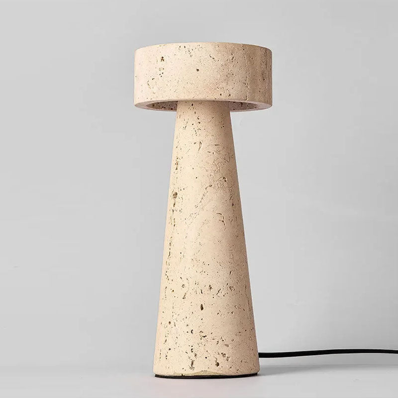 Travertine Kiwa Conical Table Lamp
