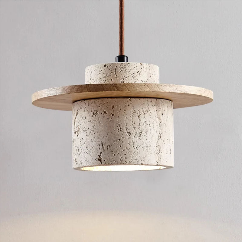 Concrete Pendant Light for Dining Room - Modern Natural Stone Shade Fixture for Kitchen Island, Nordic Ceiling Hanging Lighting - Stylish Chandelier for Home