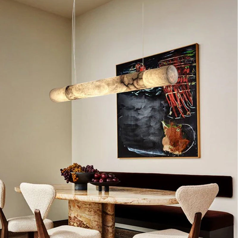 Minimalist Long Cord Ceiling Pendant Alabaster Lighting | 120/150cm Length