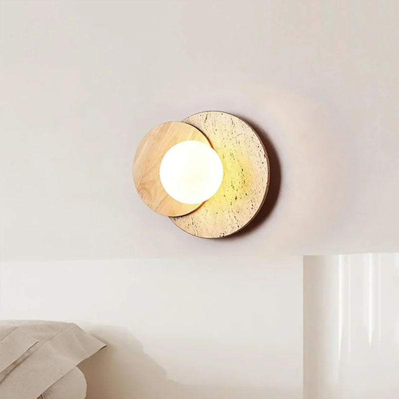 Lunar Eclipse Travertine Wall Lamp