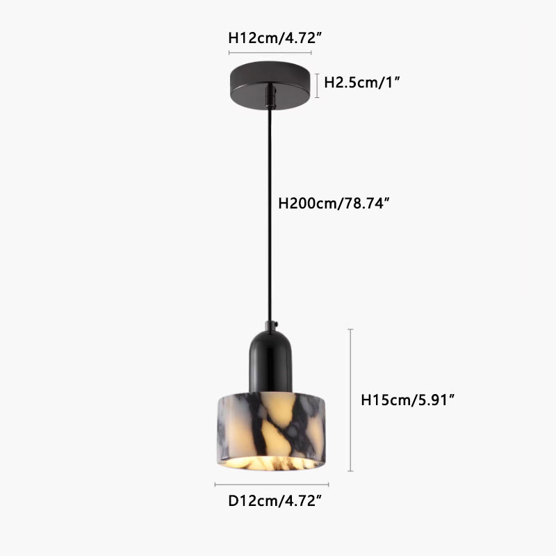 Natural marble headboard, kitchen island pendant light 4.72" Black Dia 12 cm x H 15 cm ∅ 4.72″ x H 5.91″