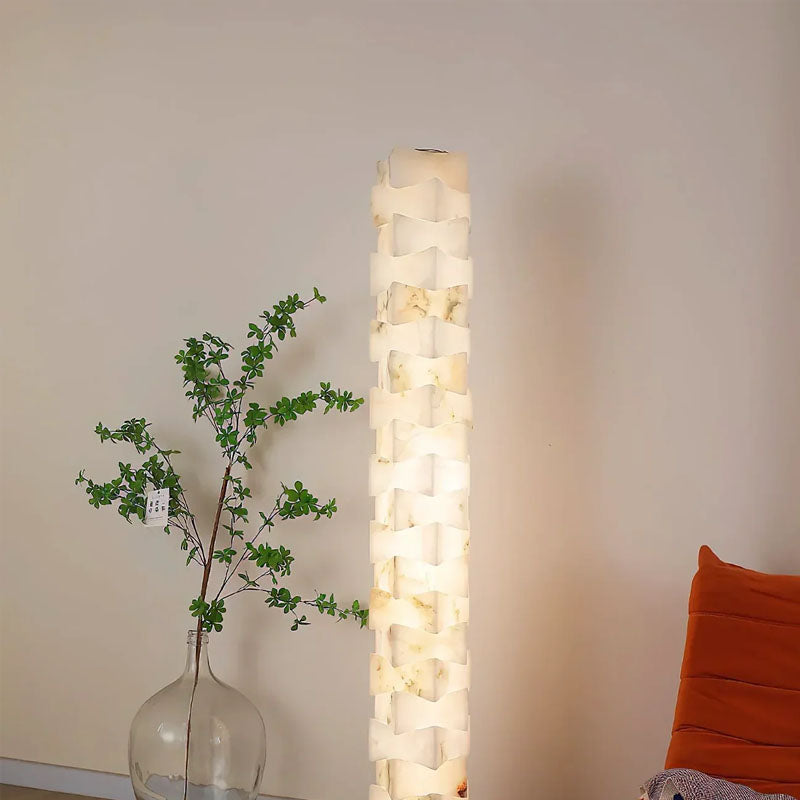 Irregularly Shaped AAlabaster Floor Lamp