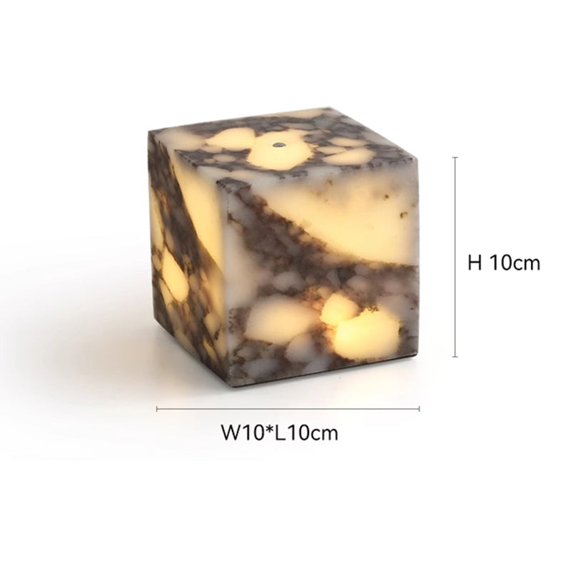 Square LED Touch Table Lamp Marble Fixture