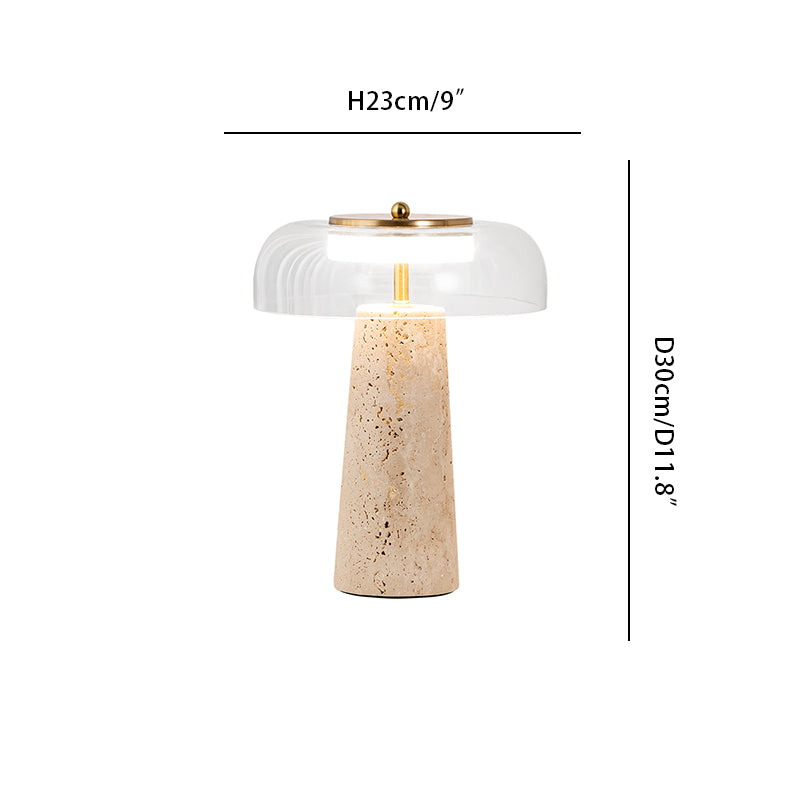 Yellow travertine table lamp Transparent